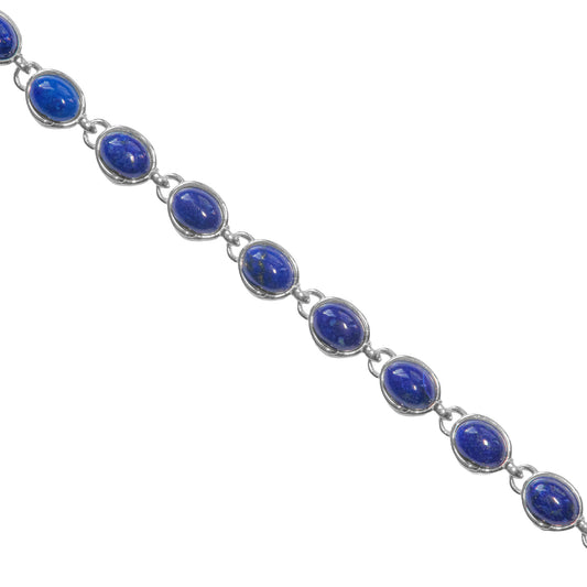 925 Sterling Silber Lapislazuli Edelstein Armband