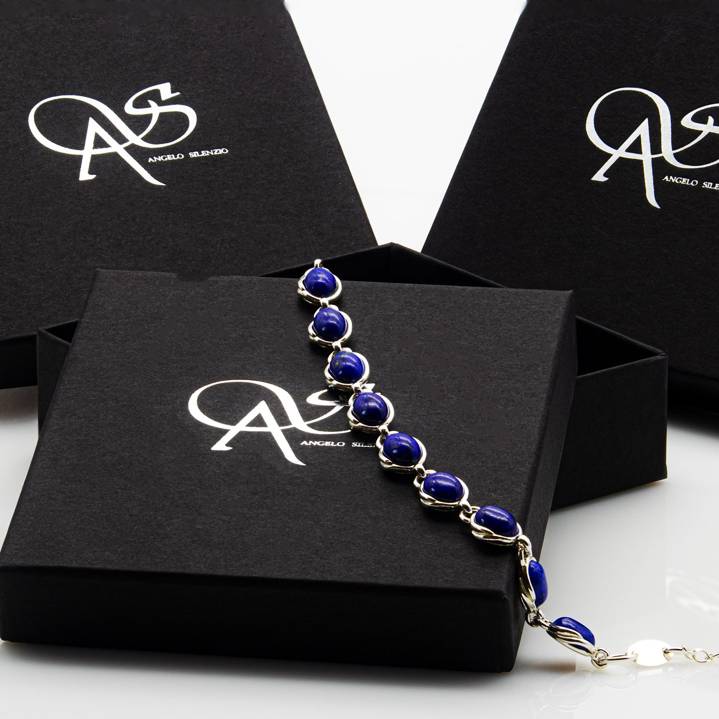 925 Sterling Silber Lapislazuli Edelstein Armband