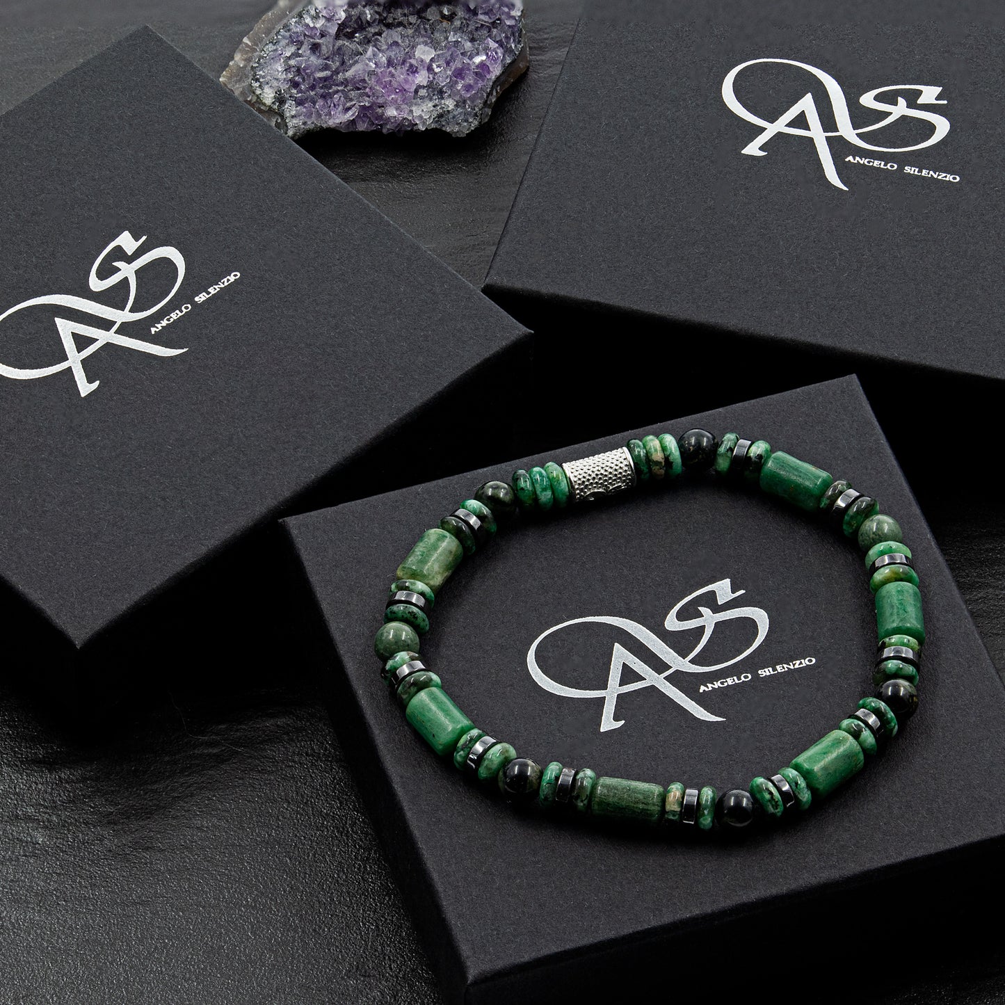 African Green Jade Perlen 6mm Pearl DB 925 Sterling Silber