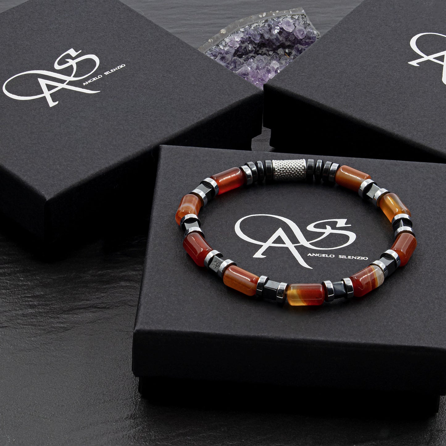 Red Agate Perlen 6mm Cube Silver 925 Sterling Silber
