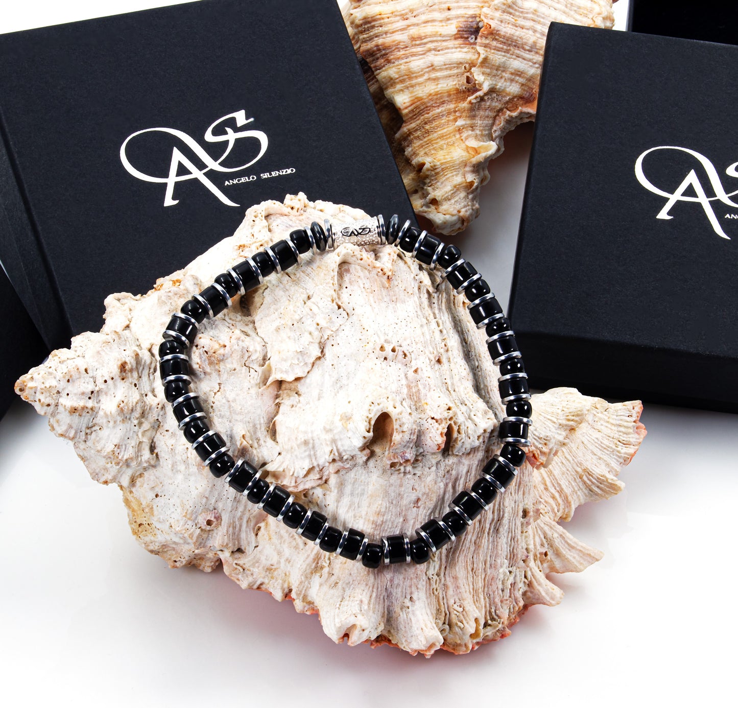 Black Onyx Miyuki Perlen 925 Sterling Silber Rohdiniert 6mm