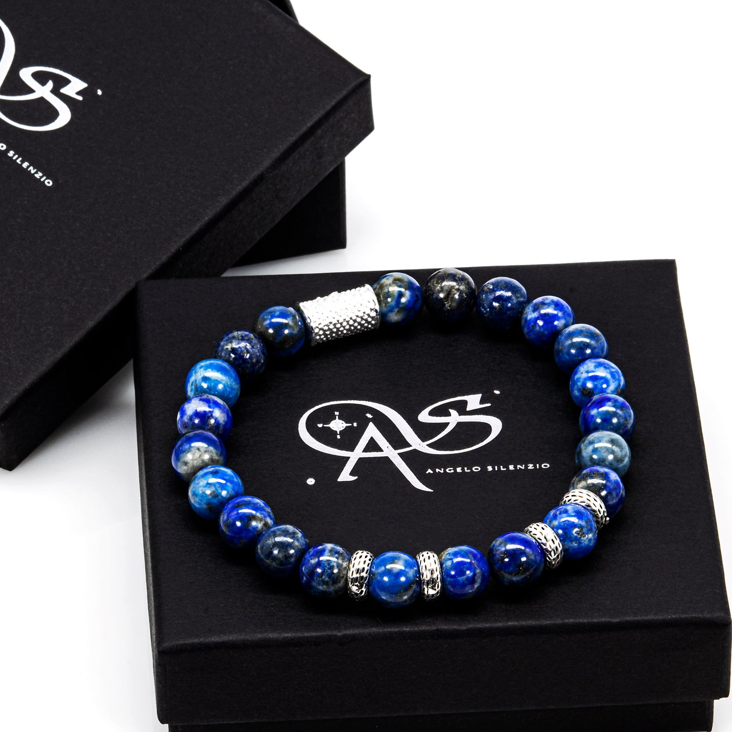 Lapislazuli Perlen Spacer R 925 Sterling Silber