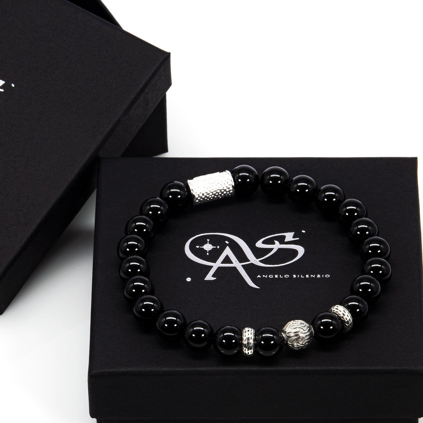 Onyx Perlen Carlo 925 Sterling Silber