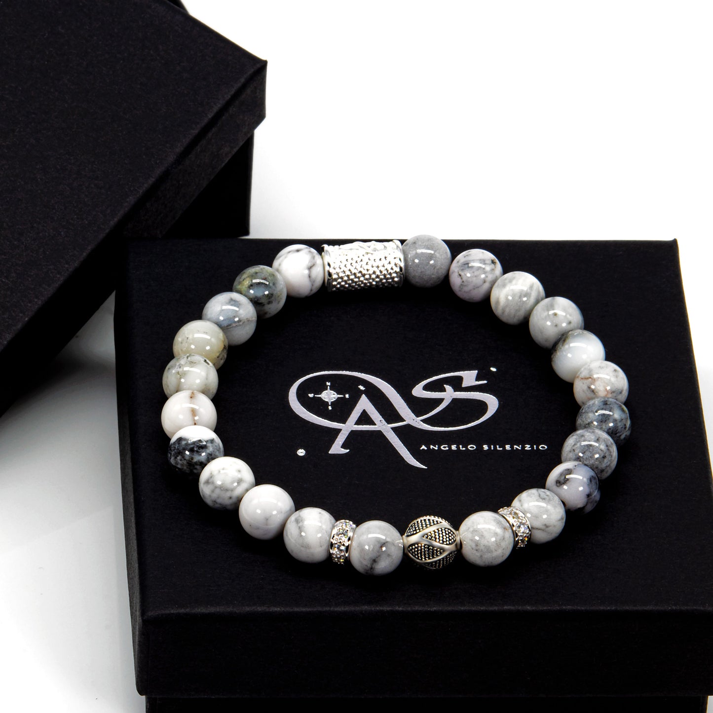 Achat Perlen Bali 925 Sterling Silber