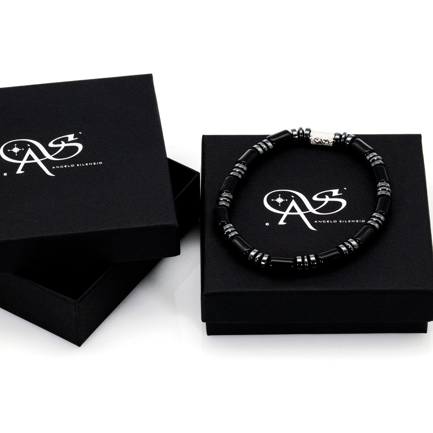 Black Achat Perlen 6mm 925 Sterling Silber