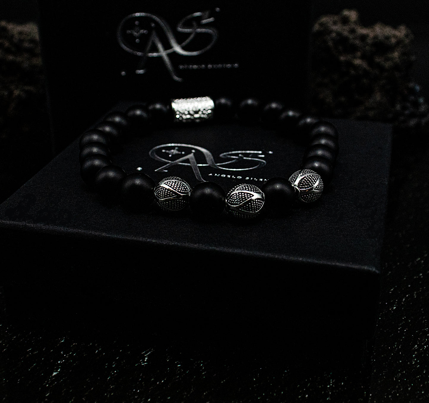 Onyx Matt Perlen Excelsior Silver 925 Sterling Silber