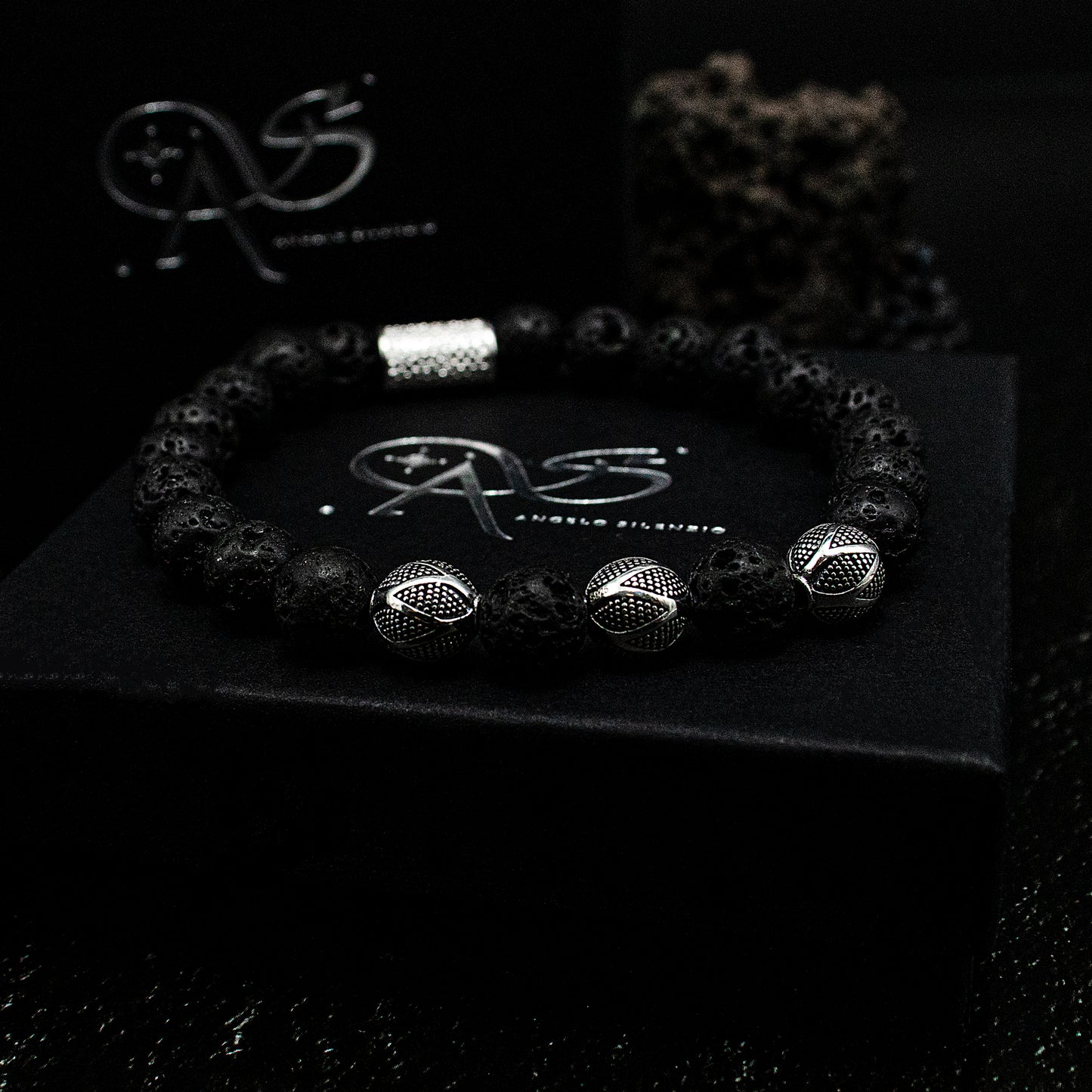 Lava Perlen Excelsior Silver 925 Sterling Silber