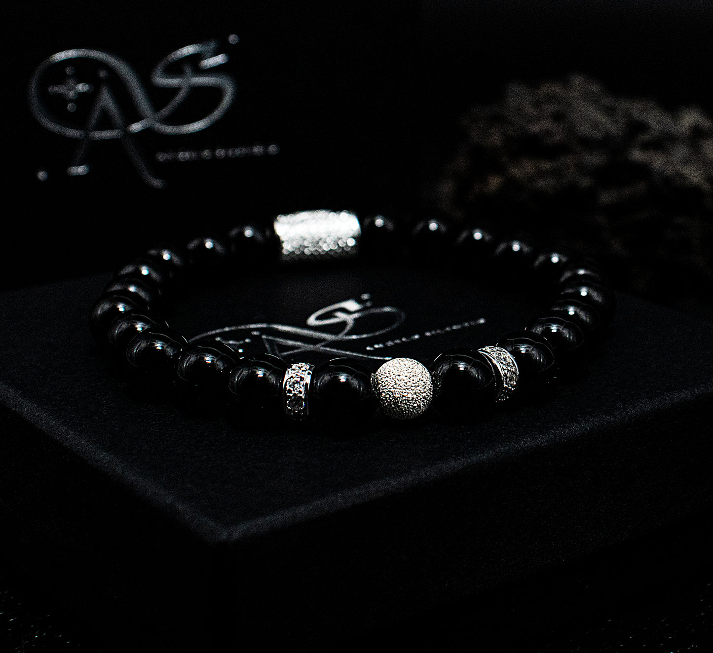 Onyx Perlen Luna 925 Sterling Silber
