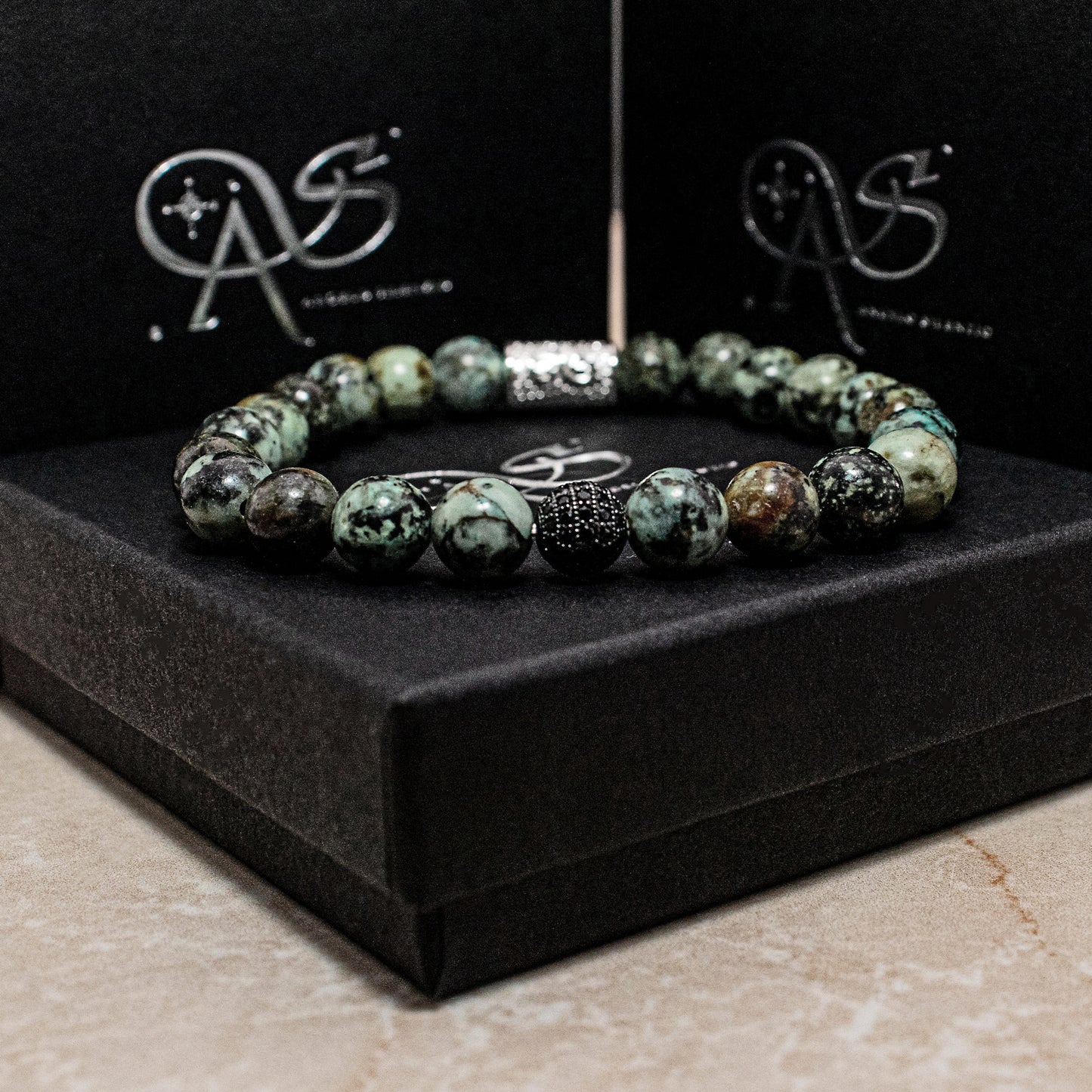 African Türkis Royal Beads 925 Sterling Silber