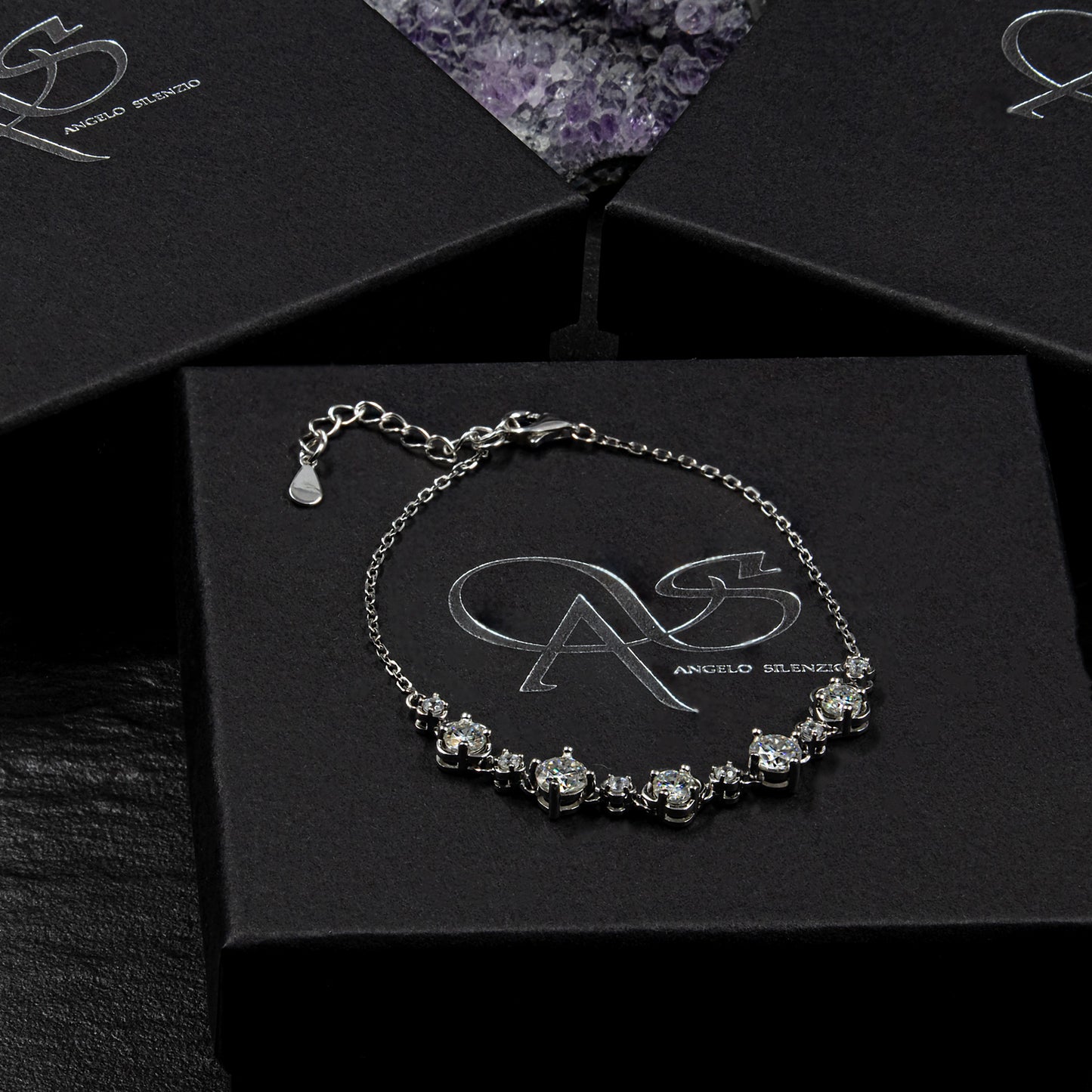 925 Sterling Silber Moissanit Diamant 5mm Armband