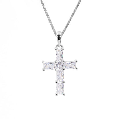 Kreuz Zirkon 925 Sterling Silber Anhänger