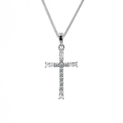 Kreuz Zirkon 925 Sterling Silber Anhänger