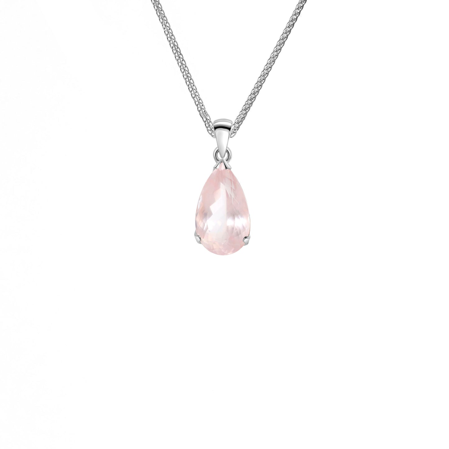 Rosenquarz 925 Sterling Silber Top Anhänger