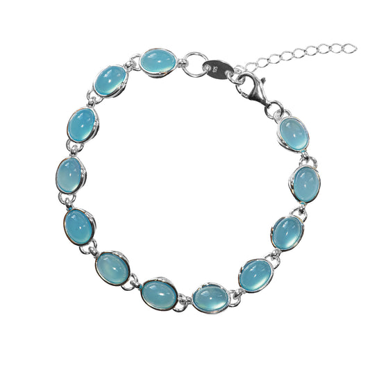 925 Sterling Silber Chalcedon Edelstein Armband