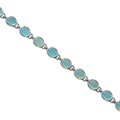 925 Sterling Silber Chalcedon Edelstein Armband