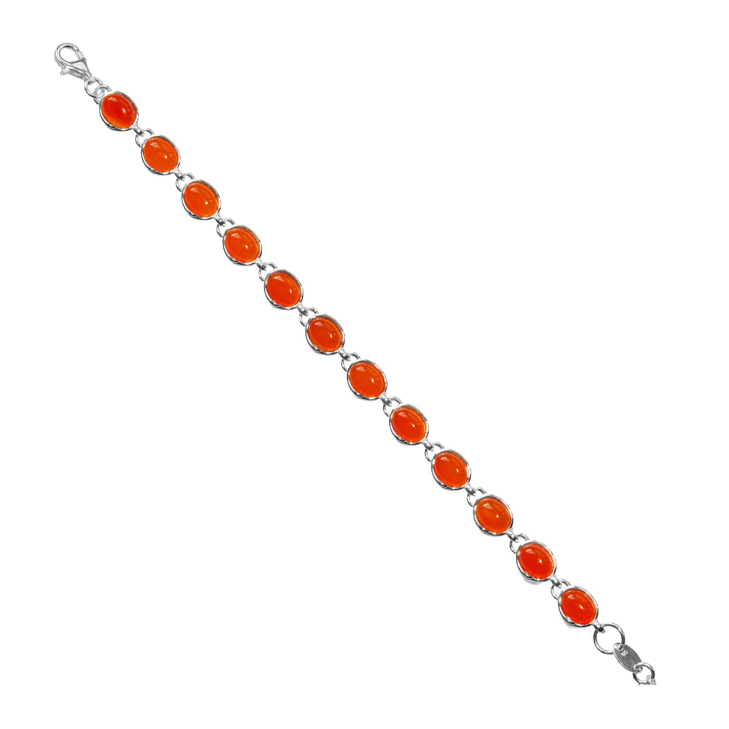 925 Sterling Silber Karneol Edelstein Armband