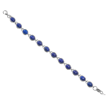925 Sterling Silber Lapislazuli Edelstein Armband