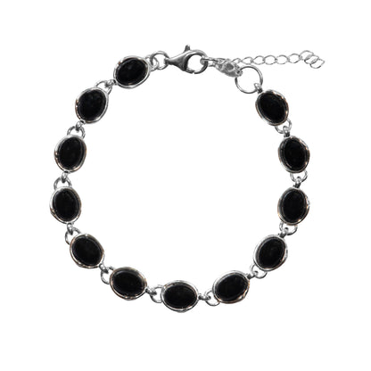 925 Sterling Silber Onyx Edelstein Armband