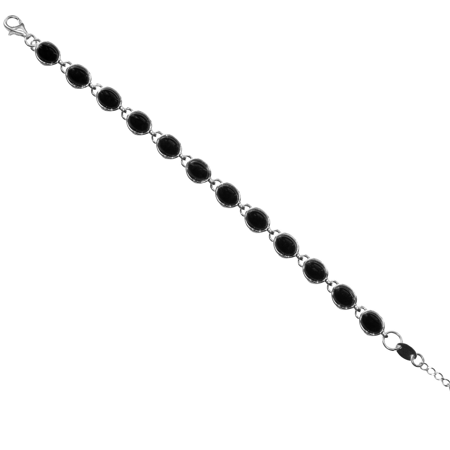 925 Sterling Silber Onyx Edelstein Armband