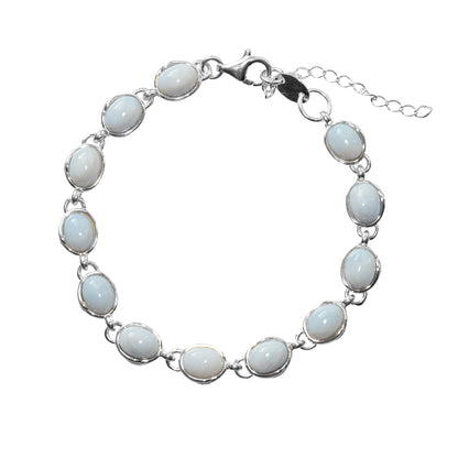 925 Sterling Silber Peru Opal Edelstein Armband