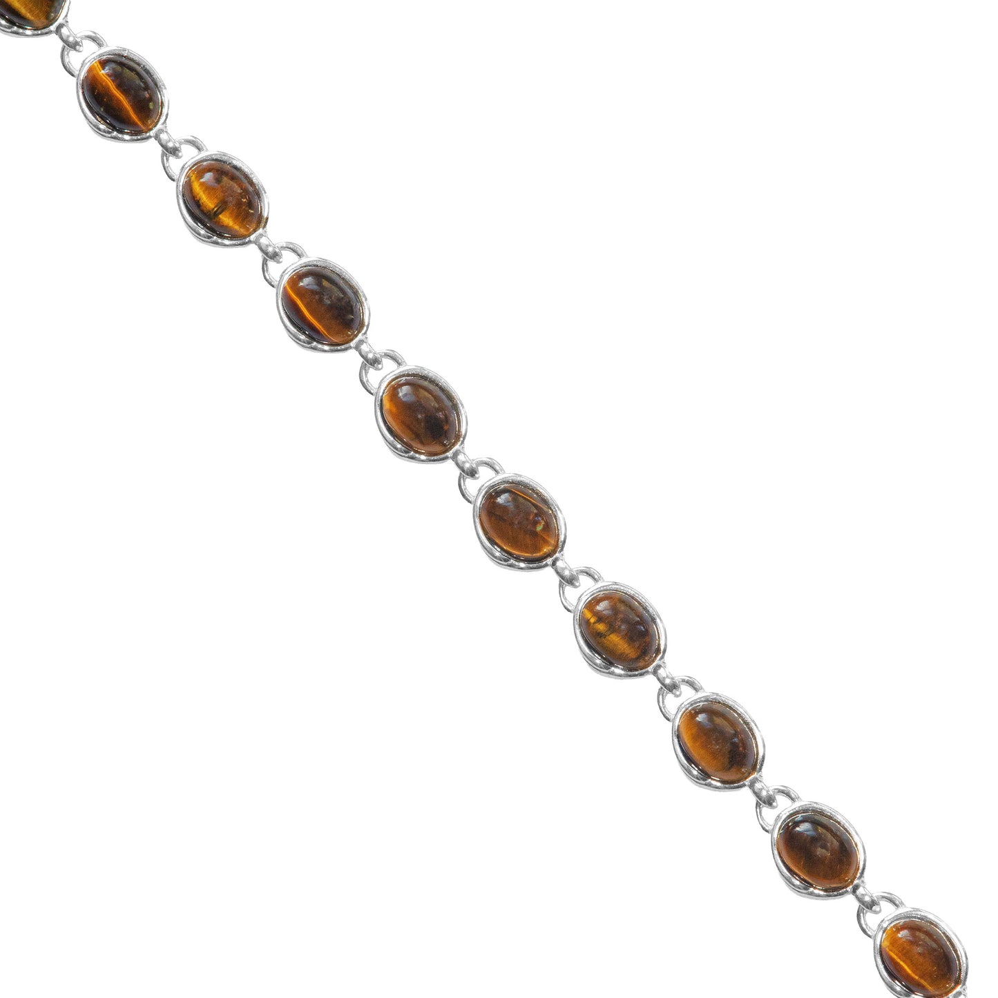 925 Sterling Silber Tigerauge Edelstein Armband