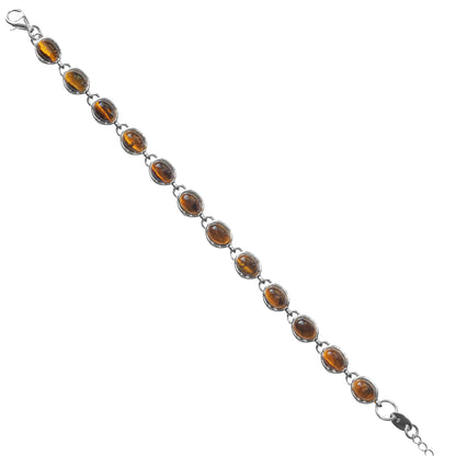 925 Sterling Silber Tigerauge Edelstein Armband