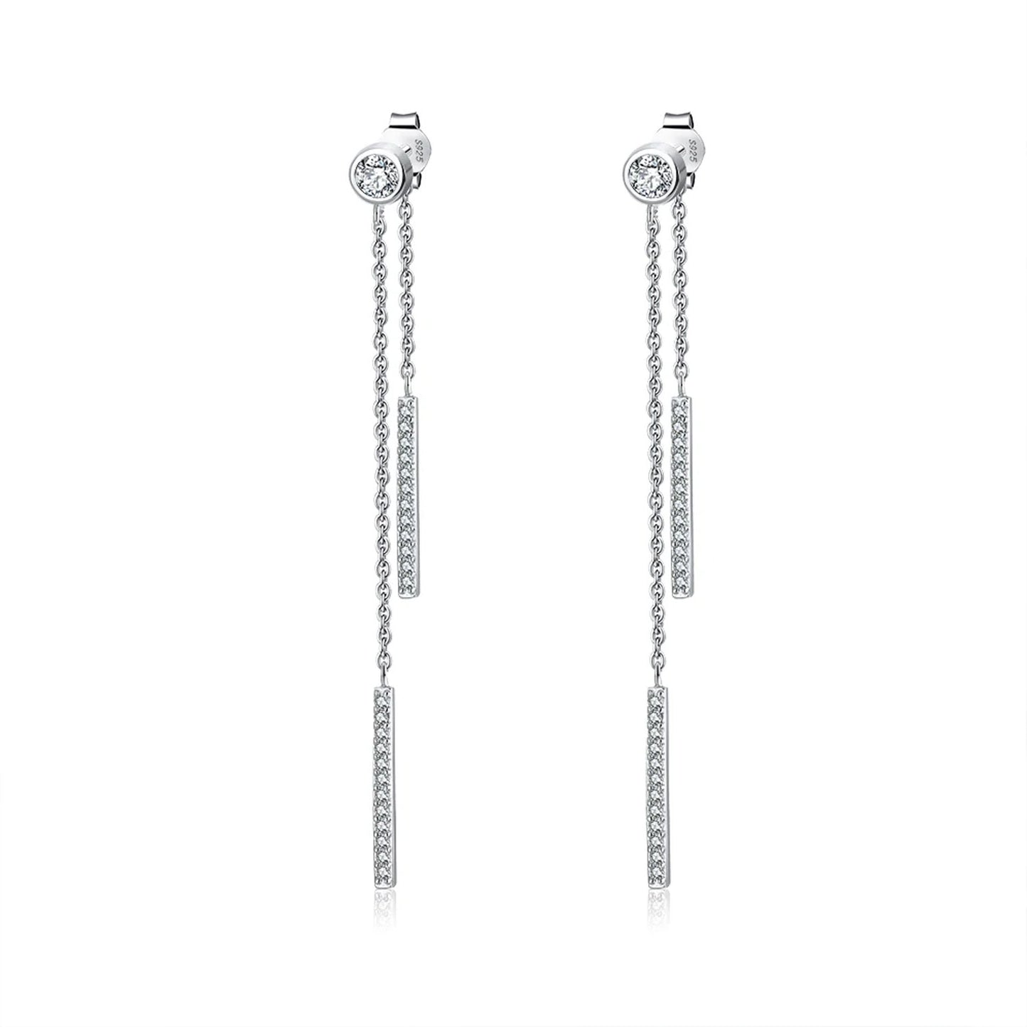 Ohrring 925 Sterling Silber Quaste 1,0 CT Moissanite Diamant