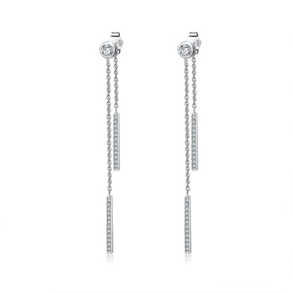 Ohrring 925 Sterling Silber Quaste 1,0 CT Moissanite Diamant