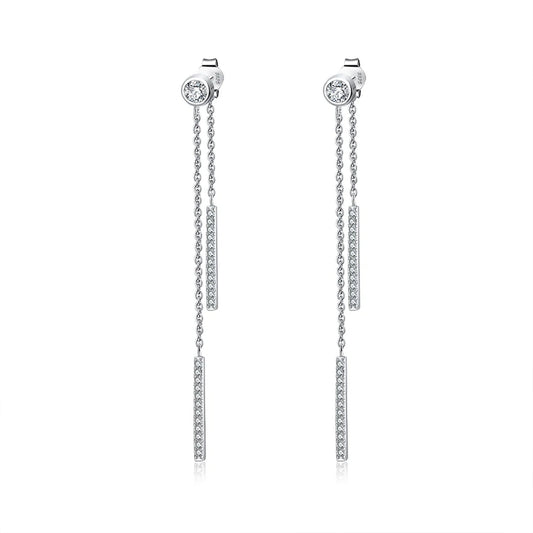 Ohrring 925 Sterling Silber Quaste 1,0 CT Moissanite Diamant