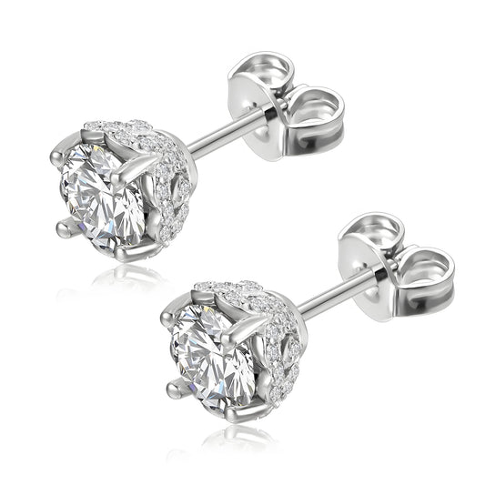 Ohrring 925 Sterling Silber Moissanit Diamant 0,5 Karat Zirkonia