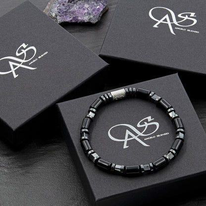 Black Achat Perlen 6mm Cube Black 925 Sterling Silber