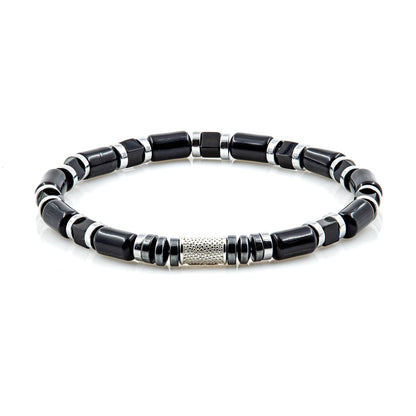 Black Achat Perlen 6mm Cube Silver925 Sterling Silber