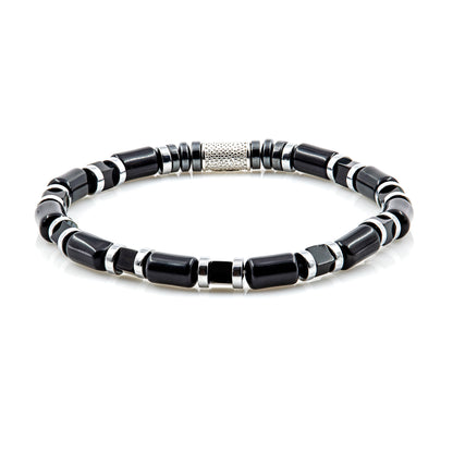 Black Achat Perlen 6mm Cube Silver925 Sterling Silber