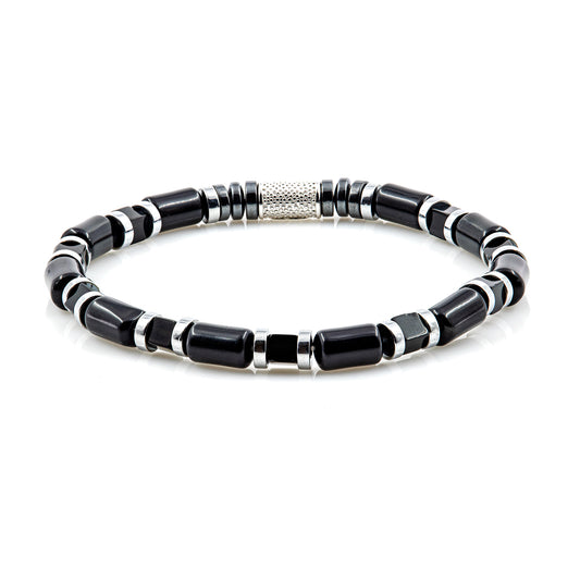 Black Achat Perlen 6mm Cube Silver925 Sterling Silber