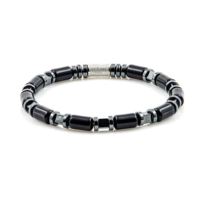 Black Achat Perlen 6mm Cube Black 925 Sterling Silber