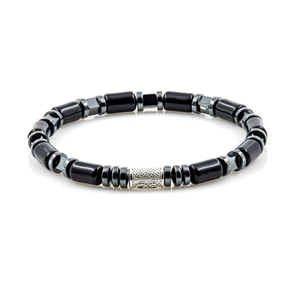 Black Achat Perlen 6mm Cube Black 925 Sterling Silber