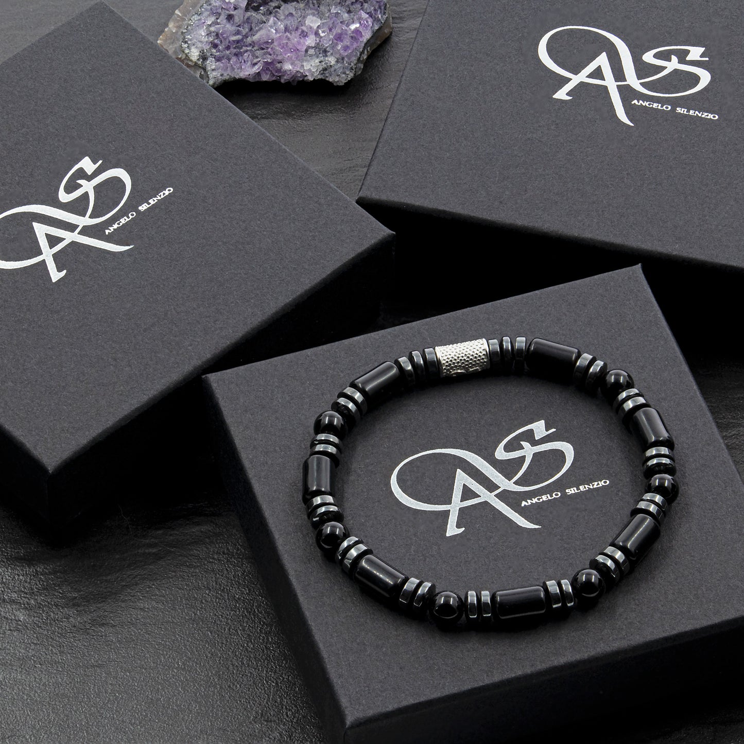 Black Achat Perlen 6mm 925 Sterling Silber