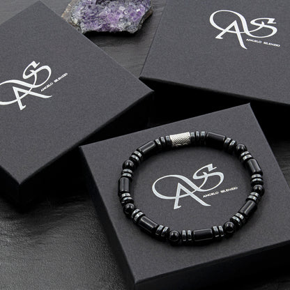 Black Achat Perlen 6mm 925 Sterling Silber