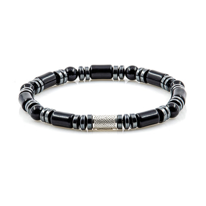 Black Achat Perlen 6mm 925 Sterling Silber