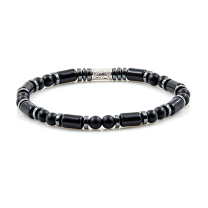 Black Achat Perlen 6mm Pearl Matt 925 Sterling Silber