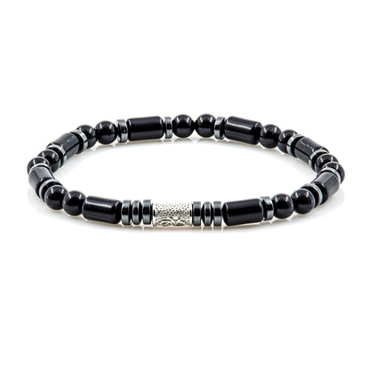 Black Achat Perlen 6mm Pearl 925 Sterling Silber