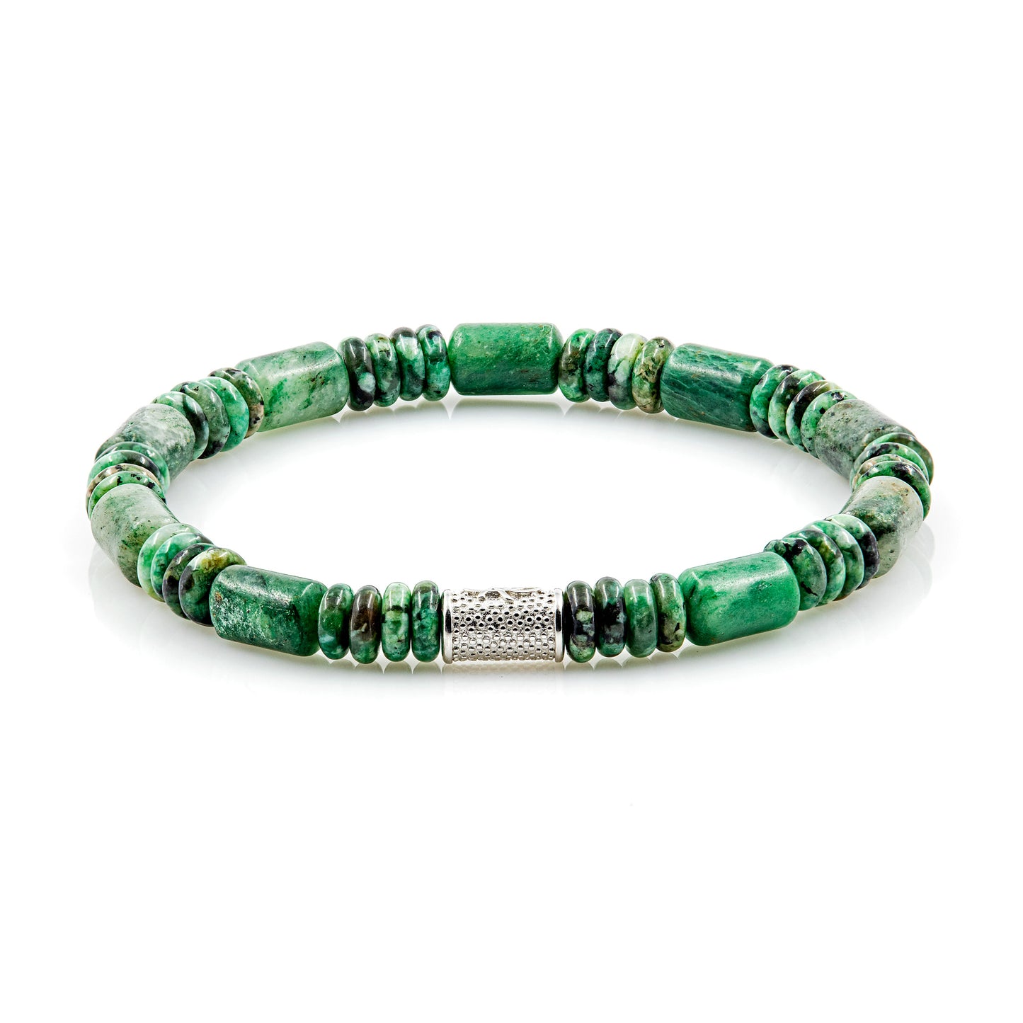 African Green Jade Perlen 6mm Disk 925 Sterling Silber