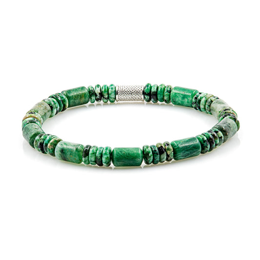 African Green Jade Perlen 6mm Disk 925 Sterling Silber