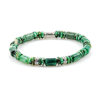 African Green Jade Perlen 6mm Disk Z 925 Sterling Silber