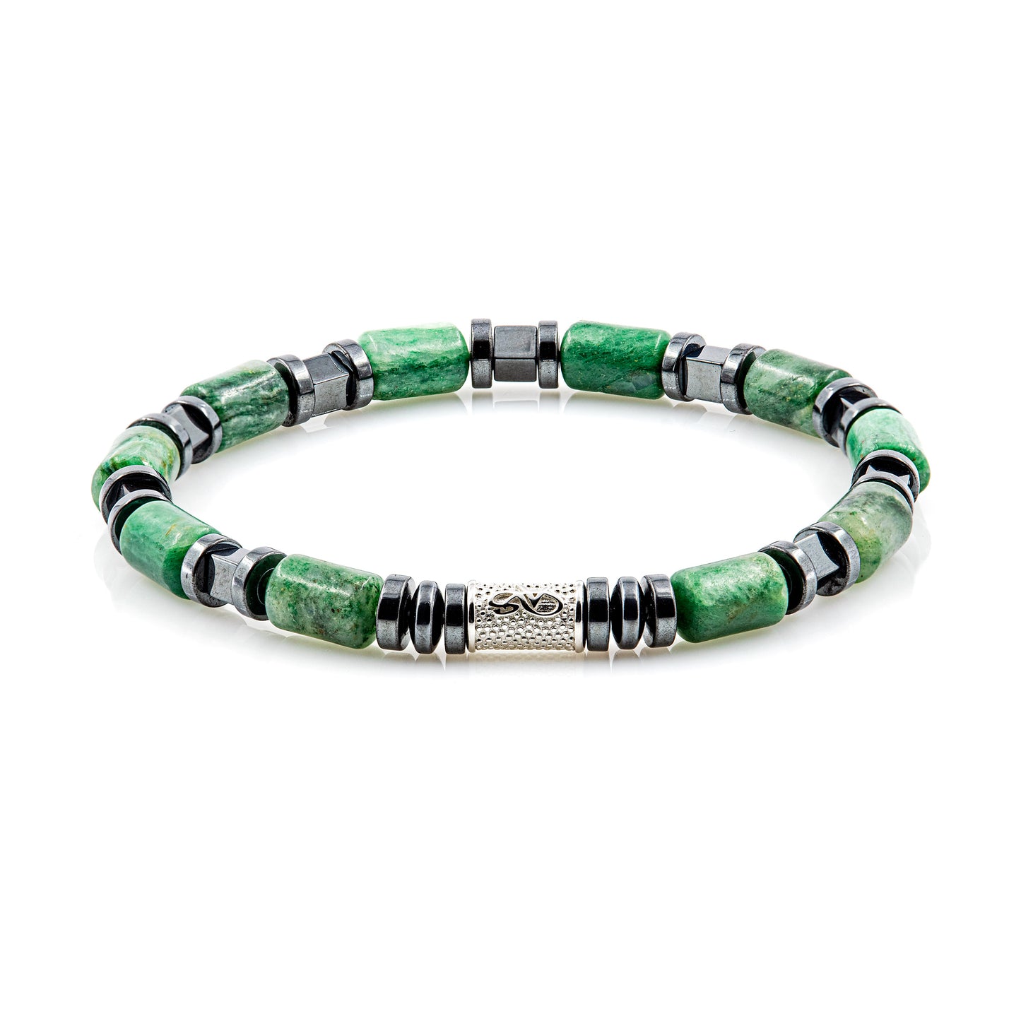 African Green Jade Perlen 6mm Cube Black 925 Sterling Silber