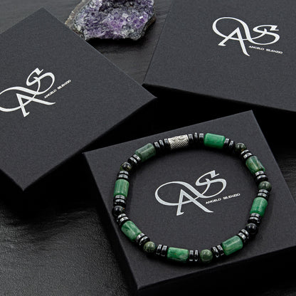 African Green Jade Perlen 6mm Pearl 925 Sterling Silber
