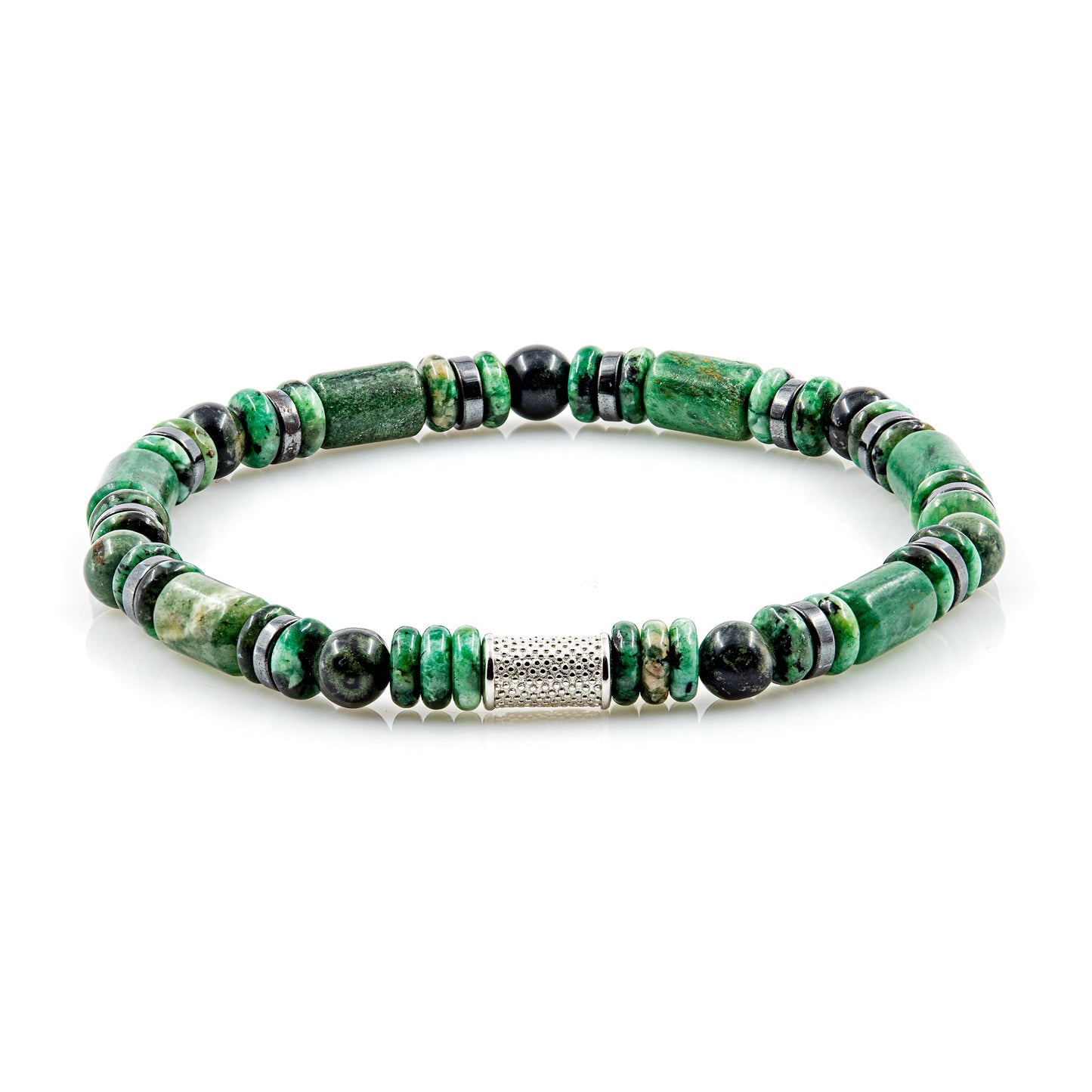 African Green Jade Perlen 6mm Pearl DB 925 Sterling Silber