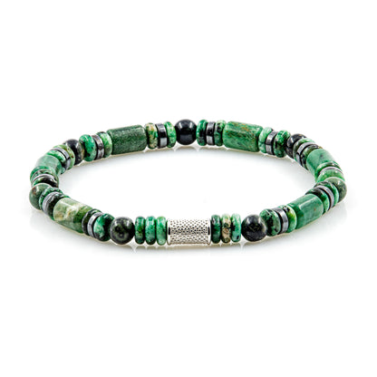 African Green Jade Perlen 6mm Pearl DB 925 Sterling Silber