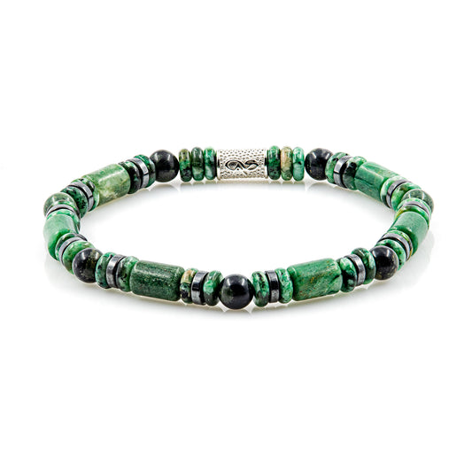 African Green Jade Perlen 6mm Pearl DB 925 Sterling Silber