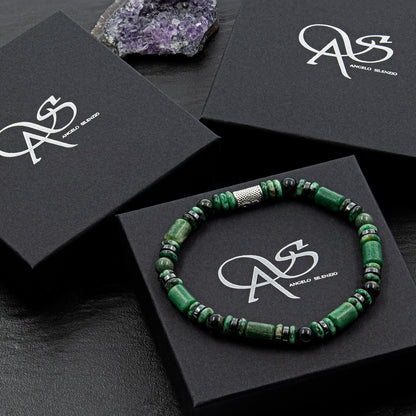 African Green Jade Perlen 6mm Pearl DB 925 Sterling Silber